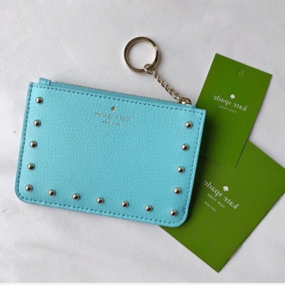 Kate Spade Sanders Mini Wallet Bitsy Studded Blue - Picture 4 of 7